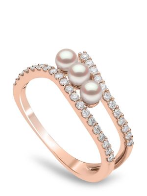 Yoko London bague en or rose 18ct pavée de diamants