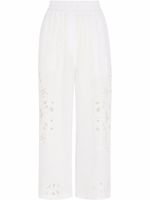 Dolce & Gabbana pantalon court en lin à broderies - Blanc