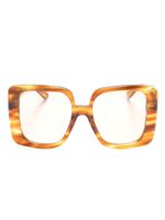 Gucci Eyewear lunettes de soleil oversize à plaque logo - Marron - thumbnail