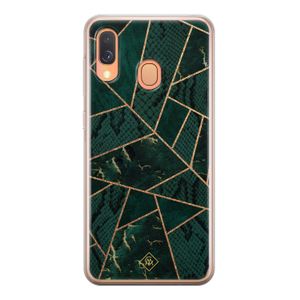 Samsung Galaxy A40 siliconen hoesje - Abstract groen