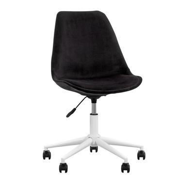 1+1 Gratis Leen Bakker - Bureaustoel Senja - Zwart - Wit Metaal - Velvet - Zwart#Wit - 65x65x87.5 Cm