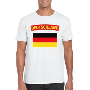 T-shirt met Duitse vlag wit heren