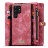 Caseme Samsung Galaxy S22 Ultra hoes - Vintage 2 in 1 portemonnee - Roze
