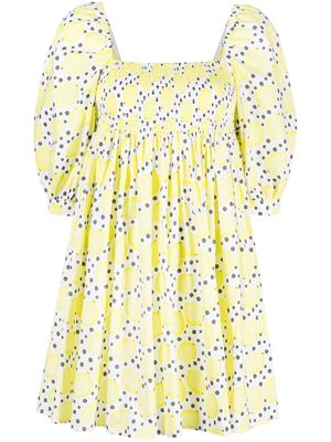 Pitusa robe à imprimé monogrammé - Jaune