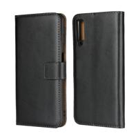 Horizontale Flip lederen case voor Galaxy A7 (2018)/A750 met magnetische gesp & houder & kaartsleuven & portemonnee (zwart)