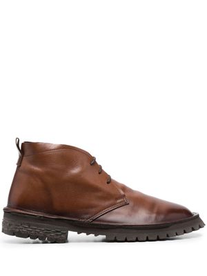 Moma bottines à lacets Polacco en cuir - Marron