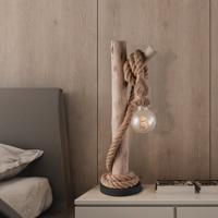 Home sweet home maritime tafellamp hout / touw