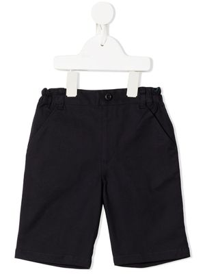 familiar pantalon droit à taille élastiquée - Noir