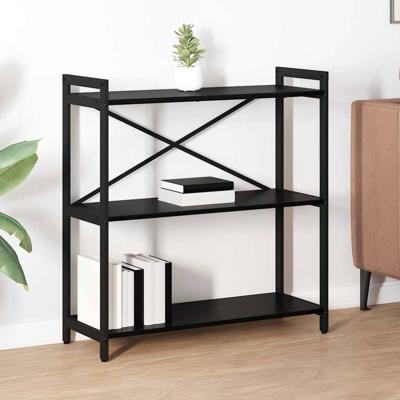 Boekenkast Zwart eiken 80 x 30 x 83 cm Bewerkt hout
