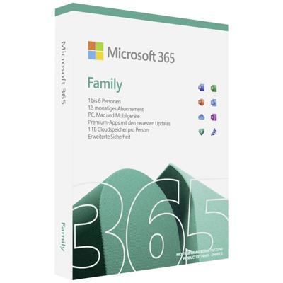 Microsoft Office 365 Family Volledige versie, 6 licenties Android, iOS, Mac, Windows Office-pakket