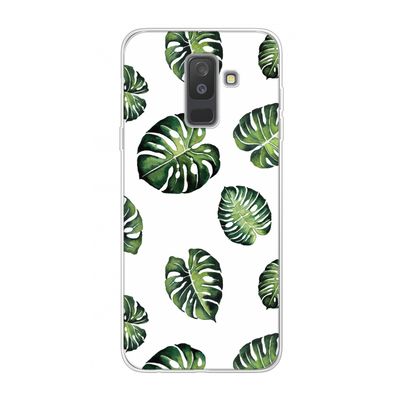 Tropische bladeren: Samsung Galaxy A6 Plus (2018) Transparant Hoesje