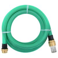 VidaXL Zuigslang met messing koppelingen 1,1&apos;&apos; 7 m pvc groen