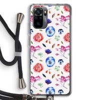 Bloemetjes: Xiaomi Redmi Note 10 Pro Transparant Hoesje met koord