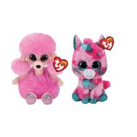 Ty - Knuffel - Beanie Boo's - Gumball Unicorn & Camilla Poodle