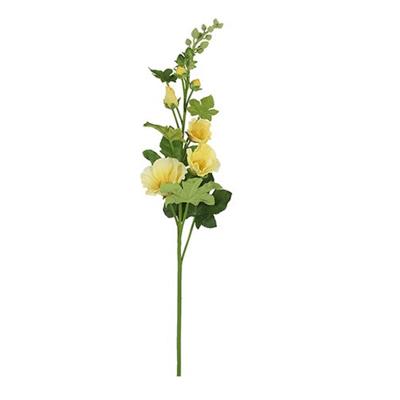 Kunstbloem Alcea geel L