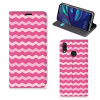 Huawei Y7 hoesje Y7 Pro (2019) | Hoesje met Magneet | Waves Pink