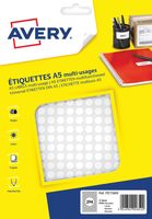 Avery PET08W ronde markeringsetiketten, diameter 8 mm, blister van 4704 stuks, wit