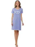 Dames nachthemd - Korte mouw - Purple Graphic