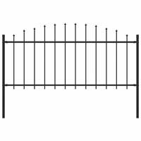 VidaXL Tuinhek met speren bovenkant (0,5-0,75)x1,7 m staal zwart
