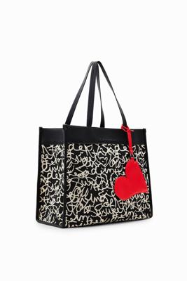 Middelgrote shoppertas van canvas - BLACK - U