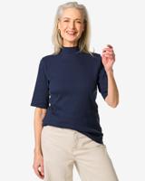 HEMA Dames Top Clara Rib Donkerblauw (donkerblauw)