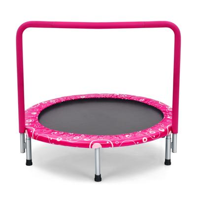 92 cm Kindertrampoline Mini Trampoline met Handvat Opvouwbare Trampoline Roze + Zwart