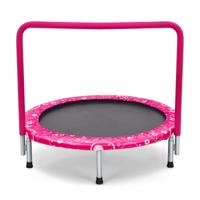 92 cm Kindertrampoline Mini Trampoline met Handvat Opvouwbare Trampoline Roze + Zwart