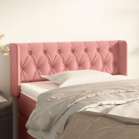 Hoofdbord met randen 93x16x78/88 cm fluweel roze