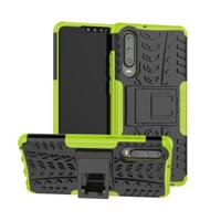 Tire Texture TPU + PC schokbestendig geval voor Huawei P30 met houder (groen)
