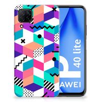 Huawei P40 Lite TPU Hoesje Blokken Kleurrijk - thumbnail