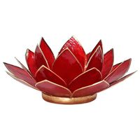 Lotus Sfeerlicht Rood 1e Chakra Goudrand - thumbnail
