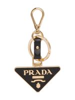 Prada porte-clés en cuir à plaque logo - Noir - thumbnail