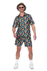 Hawaii Festival Outfit Heren Ananas Flowers