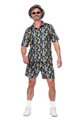 Hawaii Festival Outfit Heren Ananas Flowers