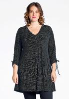 Yoek Cardigan wide bot string DOTS | Zwart | Maat L