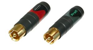 Neutrik NF2CB2 Cinch-connector Stekker, recht Aantal polen: 2 Zwart, Rood 2 stuk(s)