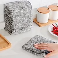 9 Pcs Bamboe Houtskool Vaatdoek Microfiber Keuken Handdoek Verdikte Absorberende Non-stick Olie Veegdoek Huis Schoonmaken Vaatdoek Lightinthebox