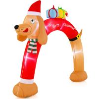 242 cm Hoge Opblaasbare Kerst-teckelboog Opblaasbare Kerstboog met LED's Kleurrijk