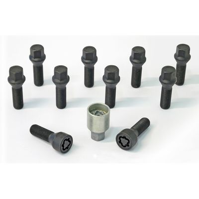 H&R Wielboutenset konisch M14x1.50 - Lengte 38mm - Zwart - 10 stuks - incl. wielsloten HRB1453801SET