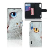 Xiaomi Mi A3 | Telefoonhoesje | Met pasjeshouder | Witte Kat