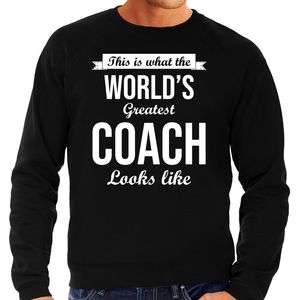 Worlds greatest coach kado trui voor een sport / mental coach zijn verjaardag zwart heren 2XL  -