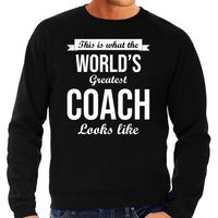 Worlds greatest coach kado trui voor een sport / mental coach zijn verjaardag zwart heren 2XL  - - thumbnail
