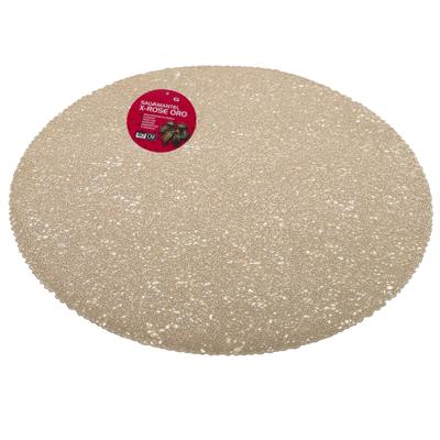 Placemat - goud - dia 40 cm - rond - kunststof - onderlegger - kerstdiner/diner placemats
