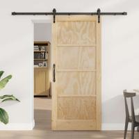 Schuifdeur met Bevestigingsset 78x202 cm Massief Hout Grond