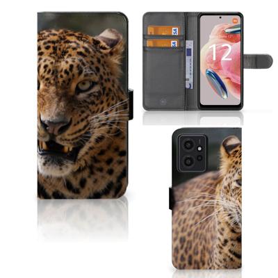 Xiaomi Redmi Note 12 4G | Telefoonhoesje | Met pasjeshouder | Luipaard