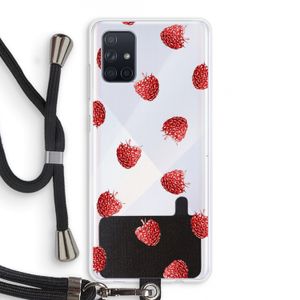 Framboosjes: Samsung Galaxy A71 Transparant Hoesje met koord