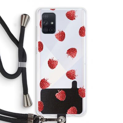 Framboosjes: Samsung Galaxy A71 Transparant Hoesje met koord