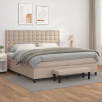 Boxspring met matras kunstleer cappuccinokleurig 200x200 cm