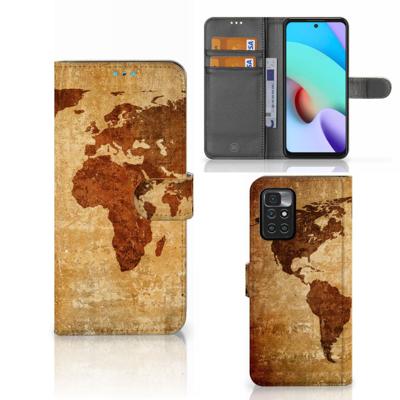 Xiaomi Redmi 10 | Flip Cover | Wereldkaart