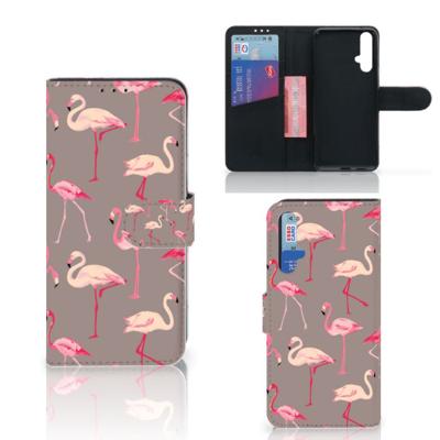 Honor 20 | Telefoonhoesje | Met pasjeshouder | Flamingo